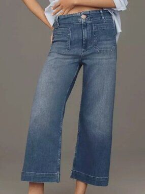 Anthropologie Maeve The Colette High Rise Wide Leg Cropped Jeans Size 29